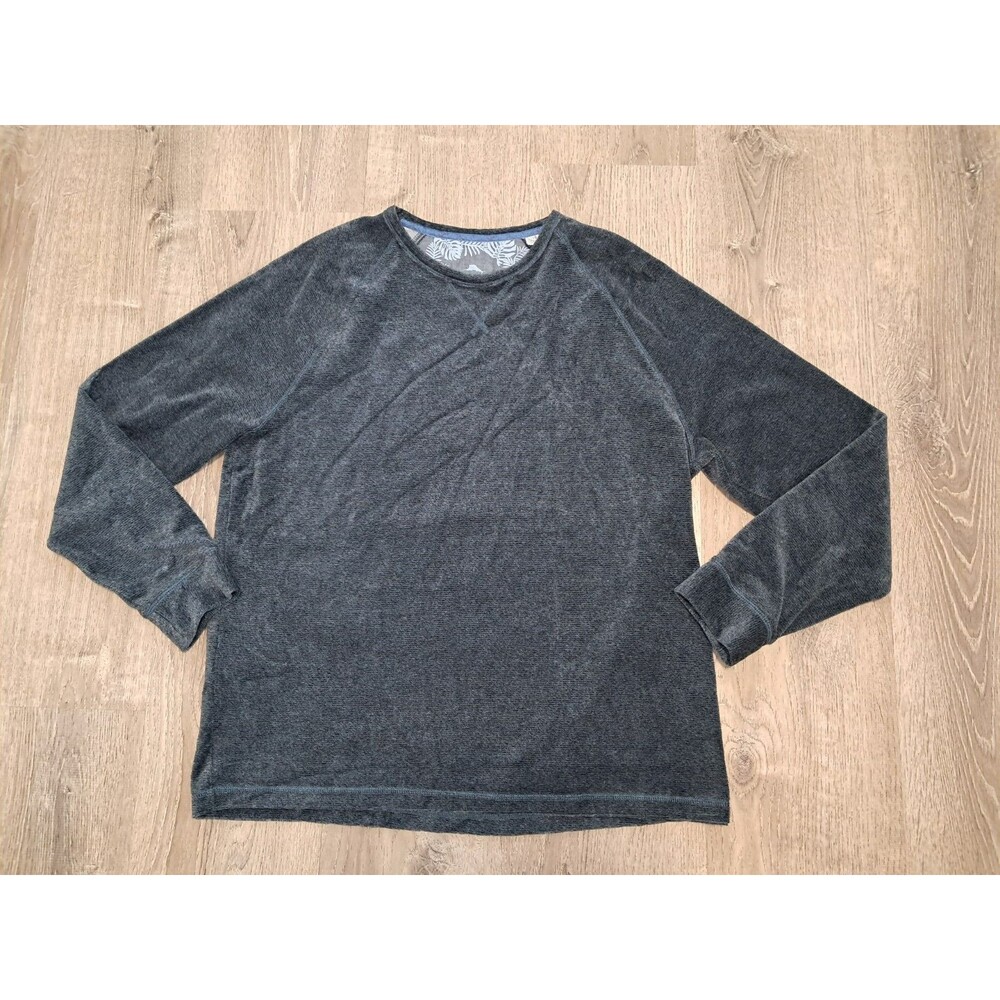 Men’s Tommy Bahama Relax Blue Crewneck Sweater Soft Comfy Cotton Blend XL/TG